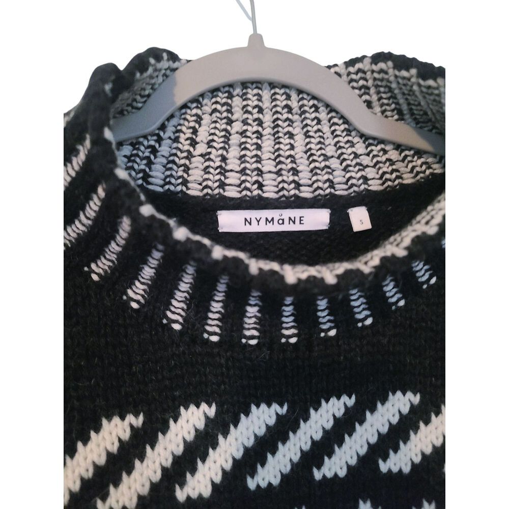 NYMANE NADIA SWEATER BLACK/CREAM KNIT Size Small - Picture 4 of 9